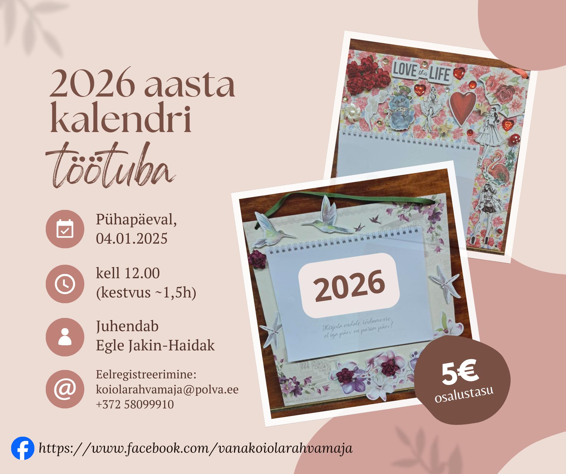 2026 aasta kalendri tegemise töötuba