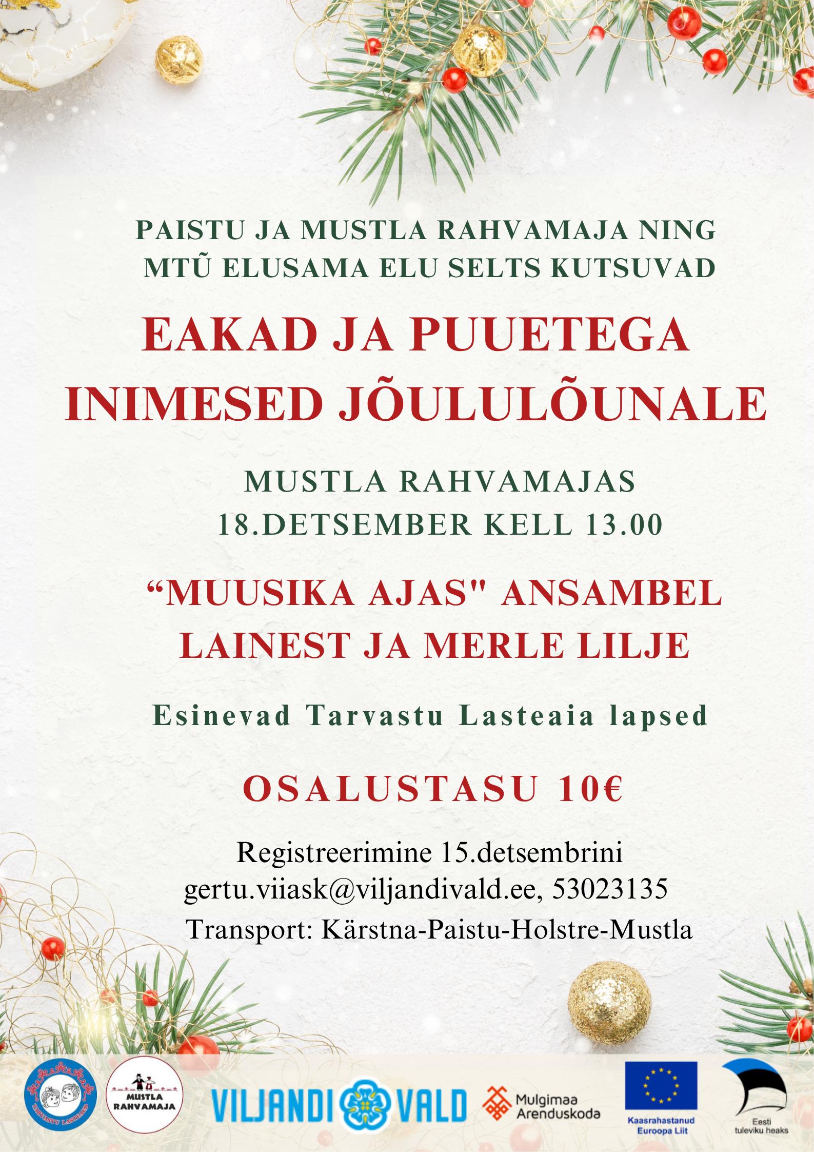 Eakate ja puuetega inimeste jõululõuna