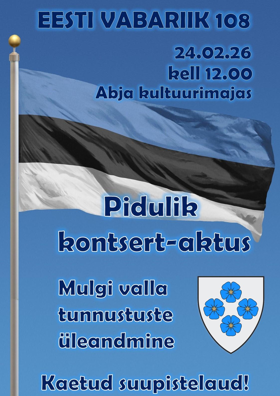 Eesti Vabariik 108 tähistamine. Pidulik kontsert - aktus.