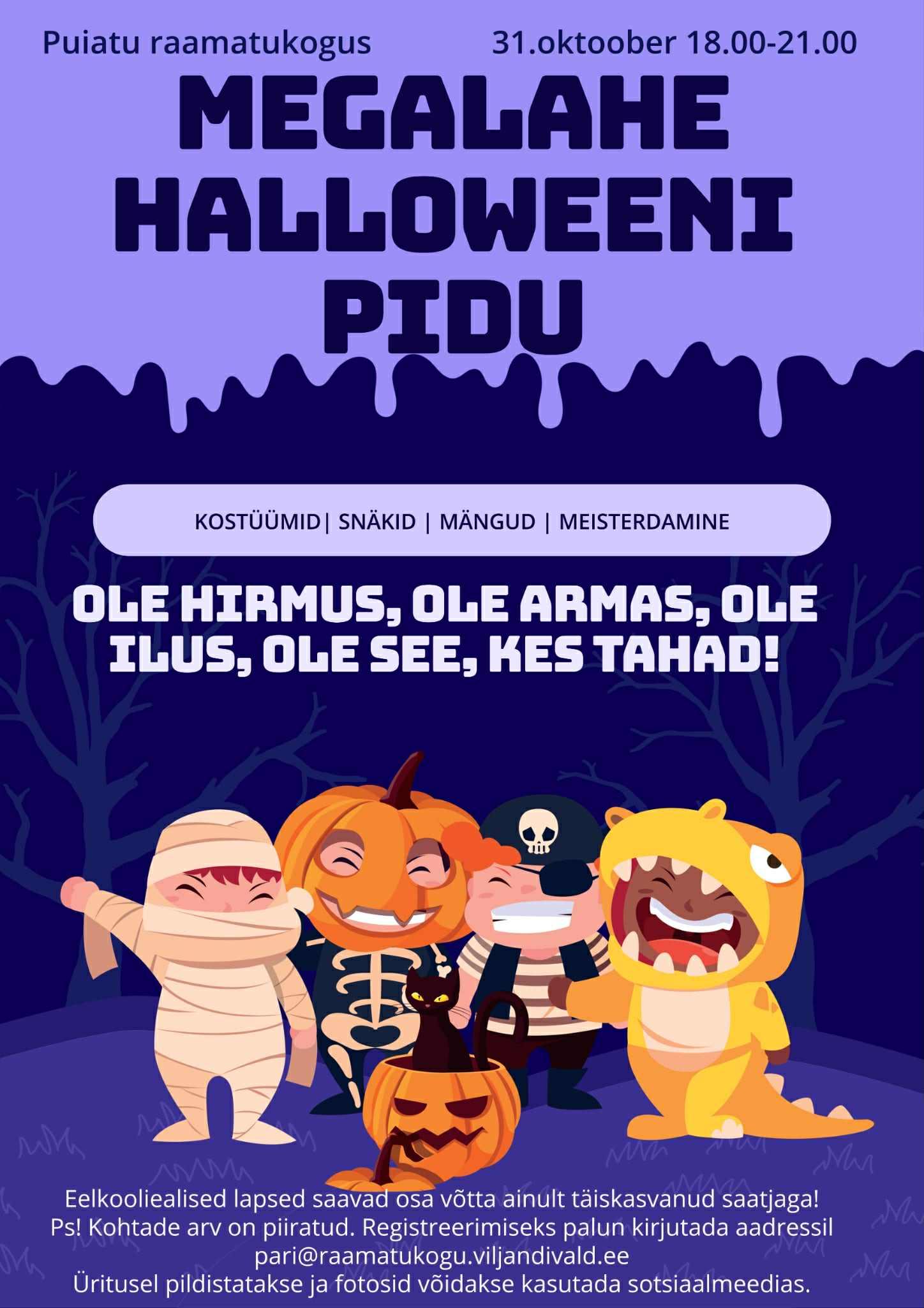 Halloweeni pidu Puiatu raamatukogus