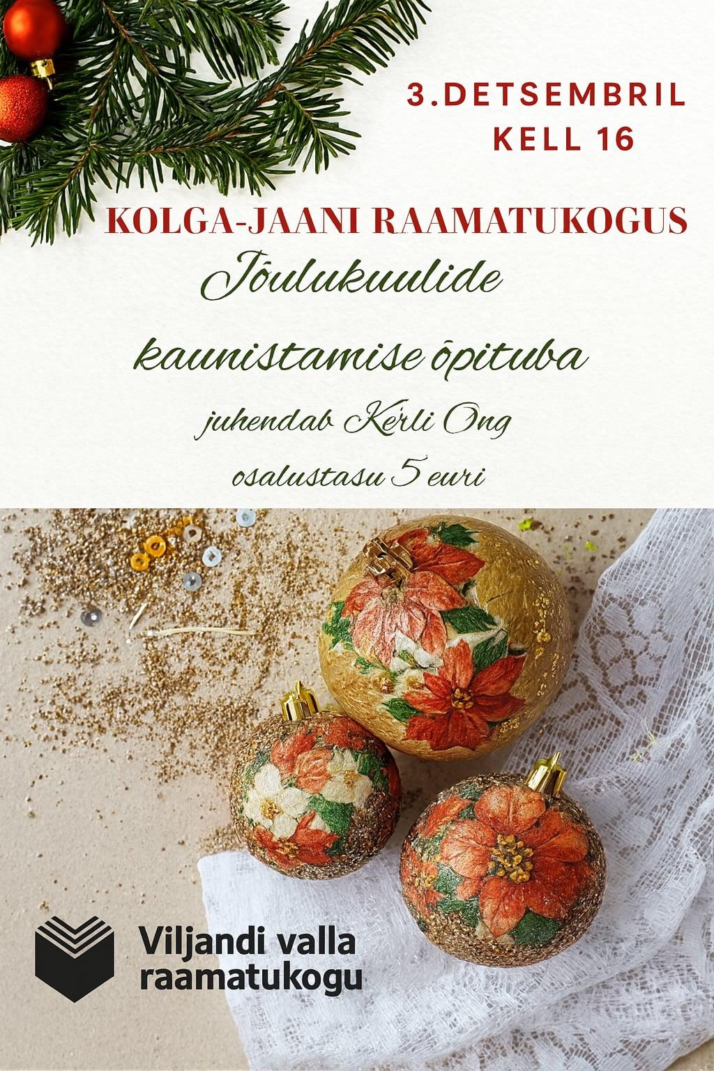 Jõulukuulide kaunistamise õpituba