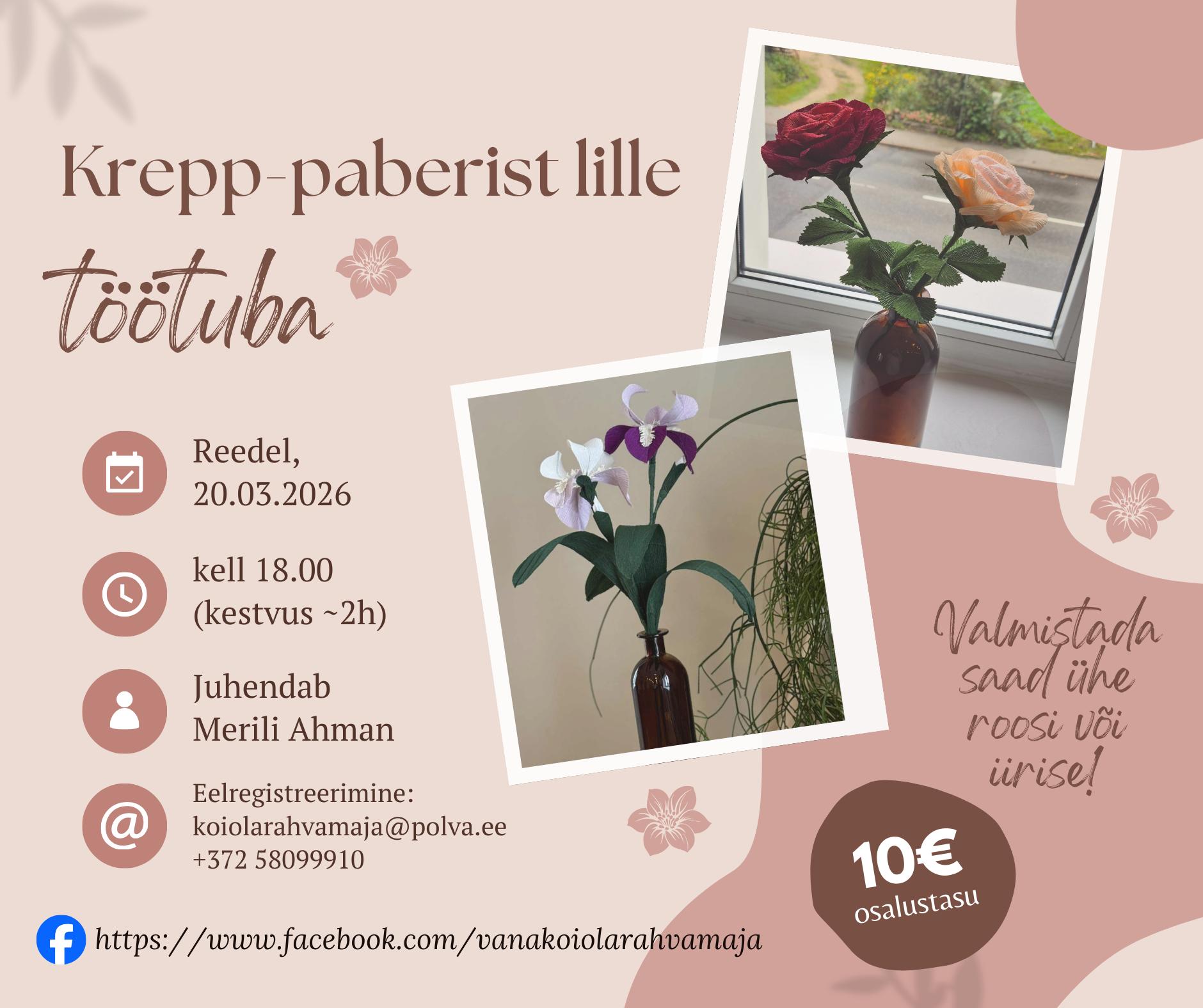 Krepp-paberist lillede töötuba