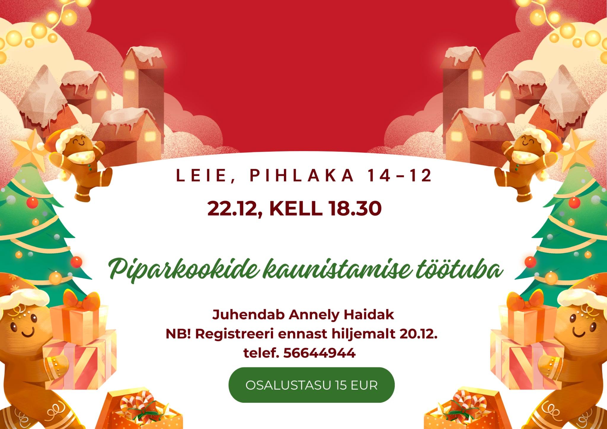 Piparkookide kaunistamise töötuba