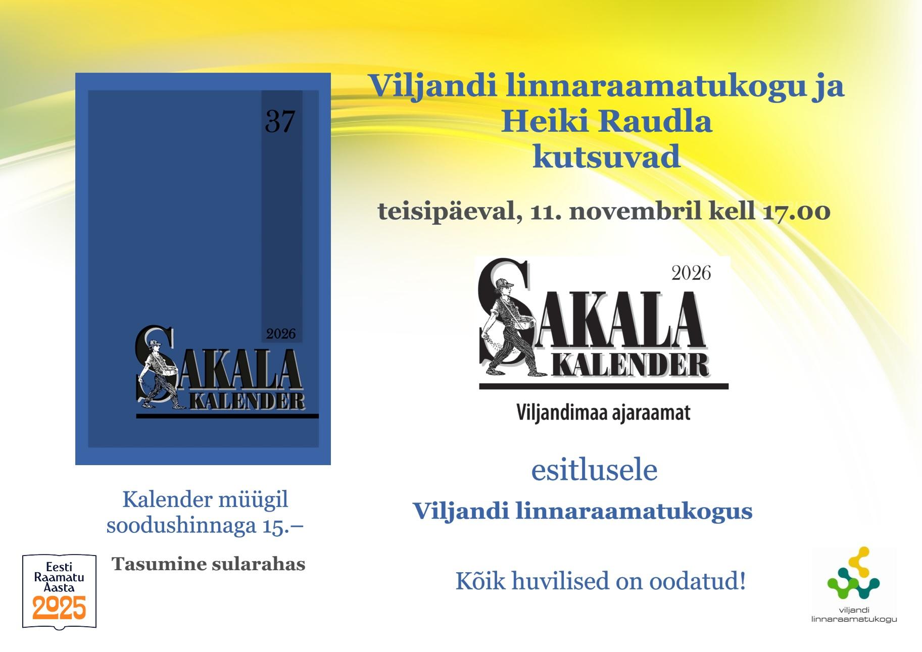 Sakala Kalender 2026 : Viljandimaa ajaraamat esitlus