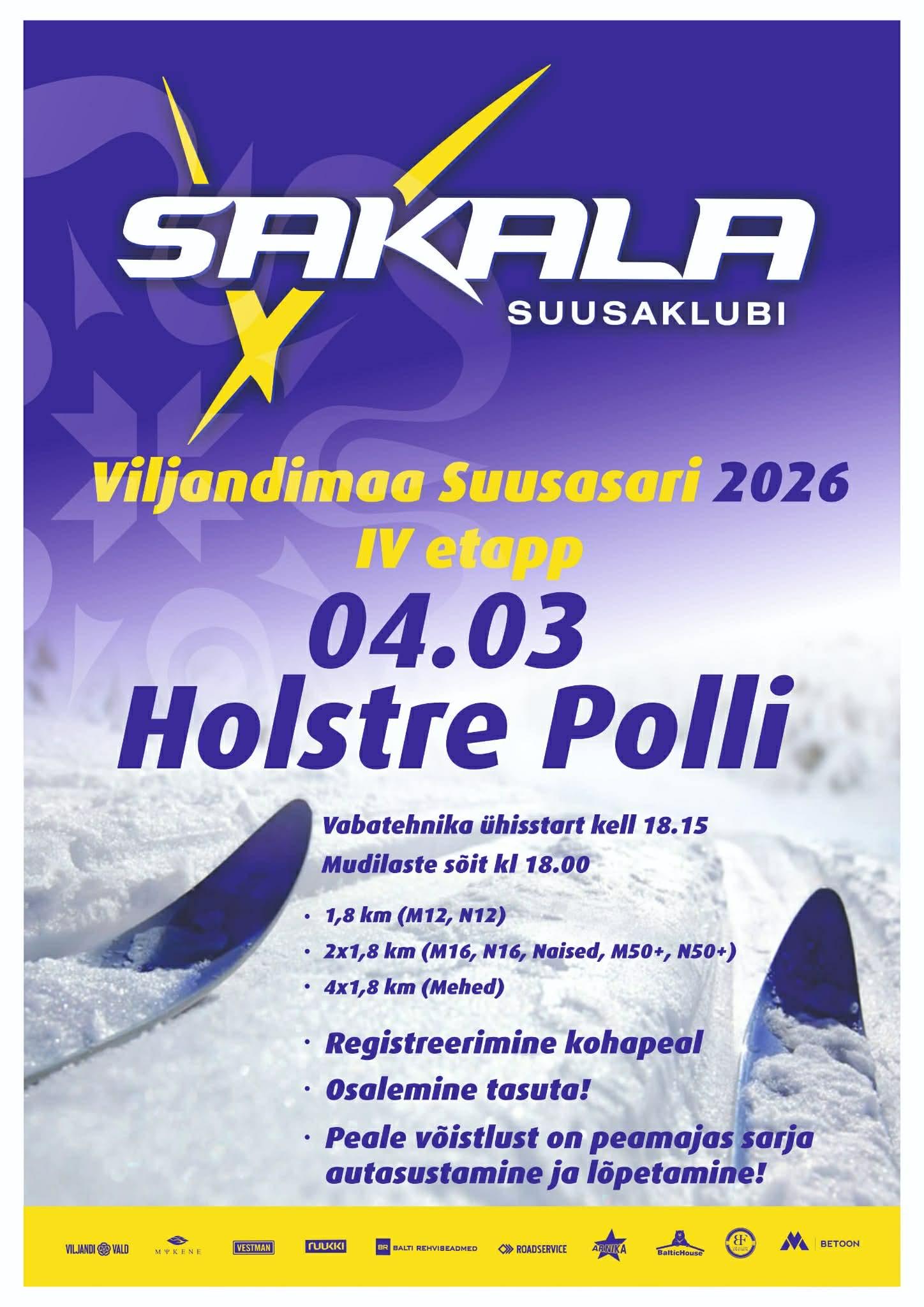 Viljandimaa Suusasarja IV etapp Holstre-Pollis